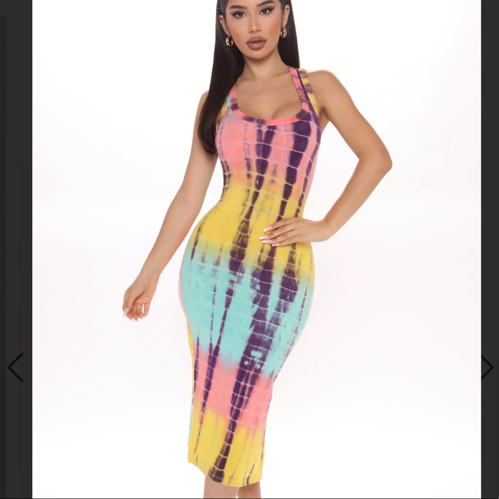 NWT Fashion Nova Mixed Ties Midi Dress